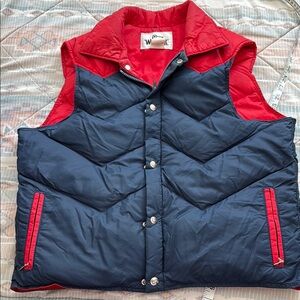Vintage Woolrich Down Red and Blue Puffer Vest